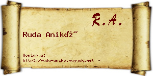 Ruda Anikó névjegykártya